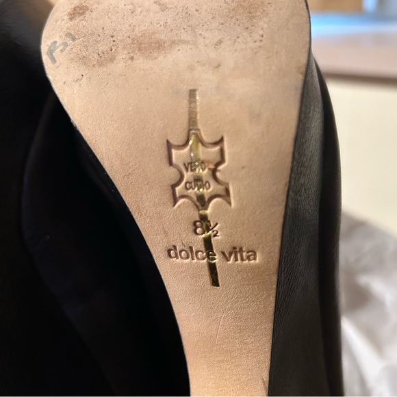 Dolce Vita LEATHER Chunky Platform Very High Heels round toe - Picture 4 of 9